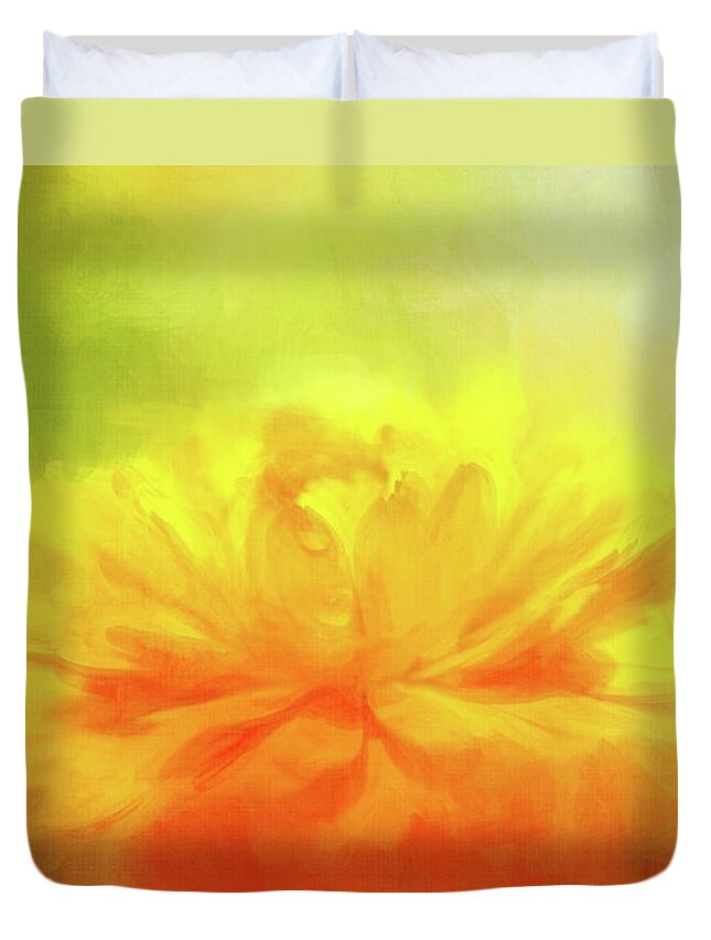 Photography Duvet Cover featuring the digital art Daisy Dreaming by Terry Davis