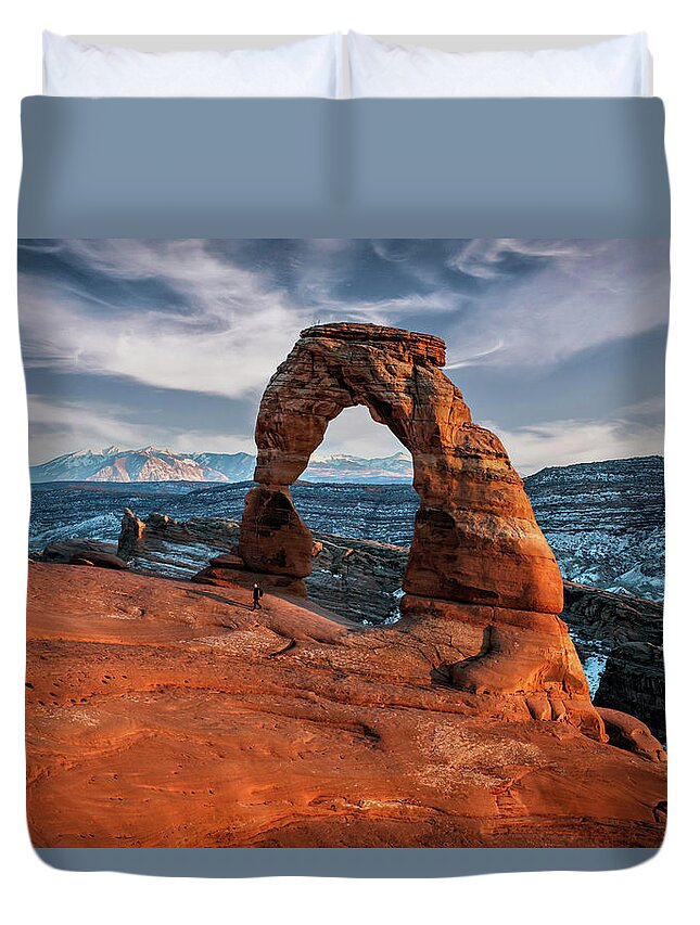 2020 Utah Trip Duvet Cover featuring the photograph Delicate Arch in Arches National Park #1 by Gary Johnson