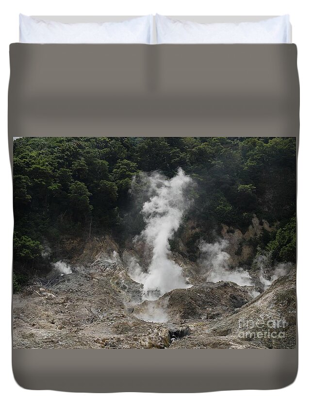 Sulphur Duvet Cover featuring the photograph Drive-in Volcano #1 by On da Raks