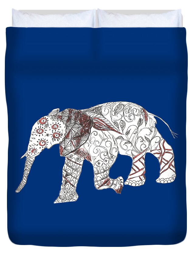Elephant Duvet Cover featuring the photograph Elephant png #1 by Jean Noren