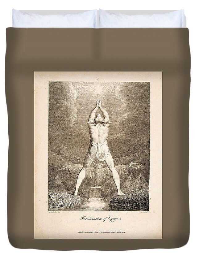 William Blake Duvet Cover featuring the drawing Fertilization of Egypt by William Blake