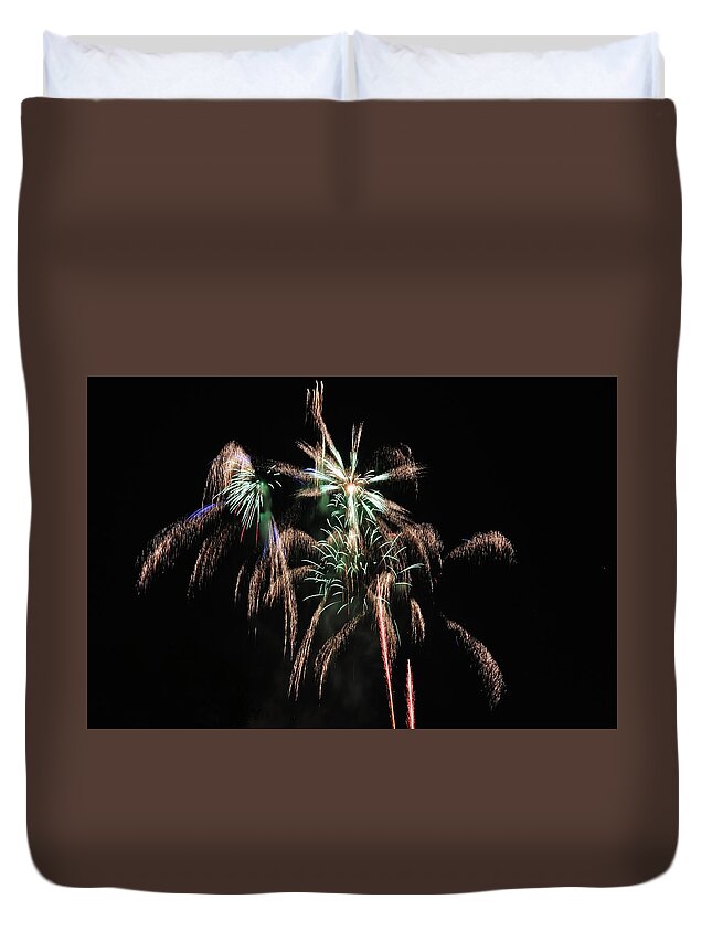 Firework Duvet Cover featuring the photograph Fireworks Celebration #1 by Amazing Action Photo Video