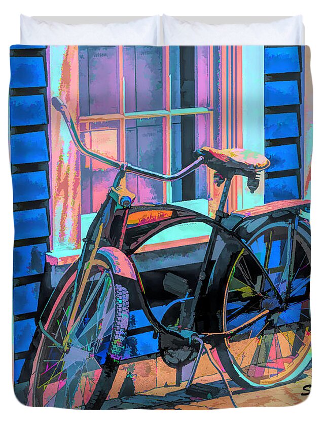Lead Sled Duvet Cover featuring the photograph Flat Tire on a Lead Sled #1 by Floyd Snyder