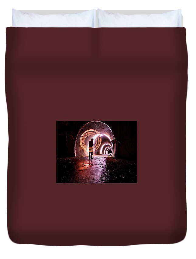 Tunnel Duvet Cover featuring the photograph From Another Dimension #1 by Christina McGoran