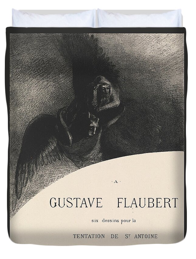  Duvet Cover featuring the drawing Frontispiece #1 by Odilon Redon