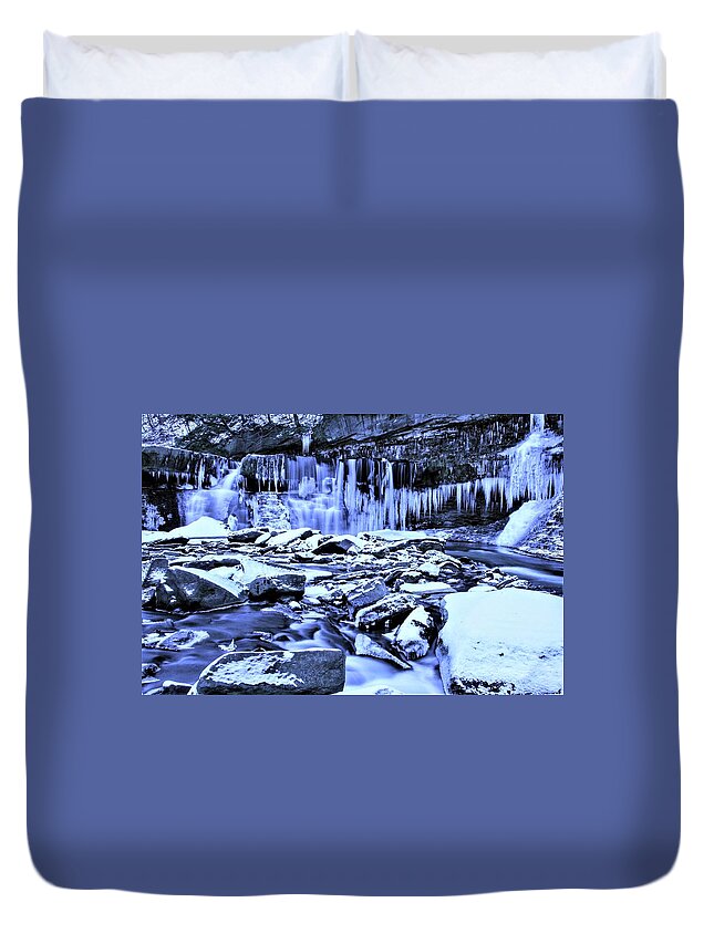  Duvet Cover featuring the photograph Great Falls Winter 2019 by Brad Nellis