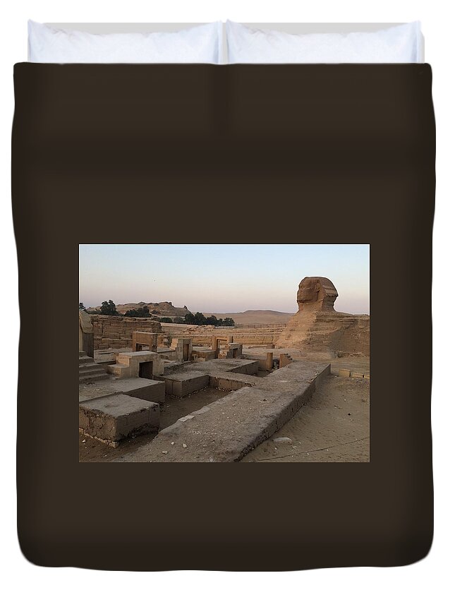 Giza Duvet Cover featuring the photograph Great Sphinx #1 by Trevor Grassi