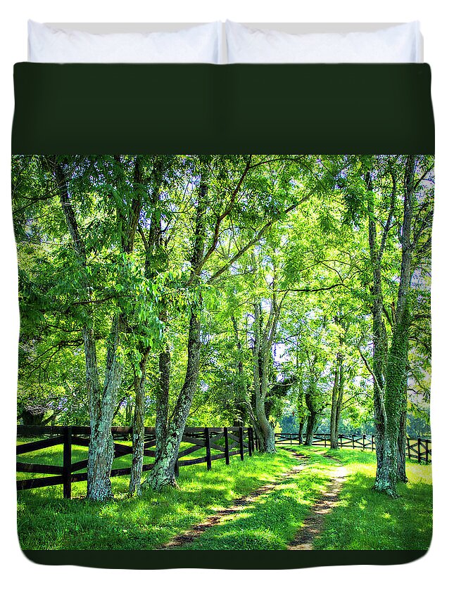 Color Duvet Cover featuring the photograph Green Springs Farm -3 #1 by Alan Hausenflock