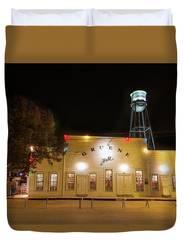 Gruene Hall Duvet Cover featuring the photograph Gruene Hall by Tim Stanley