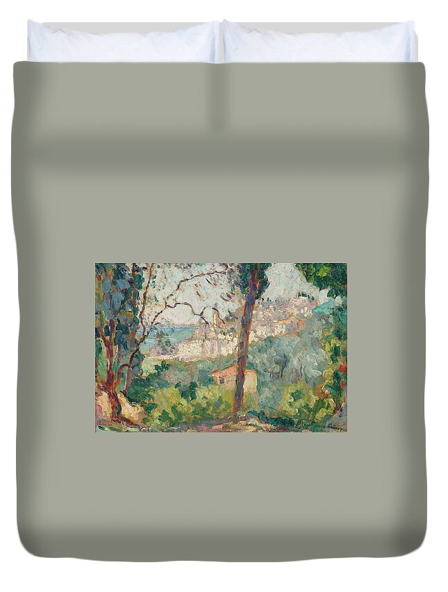 Background Duvet Cover featuring the painting Henri Lebasque #1 by MotionAge Designs