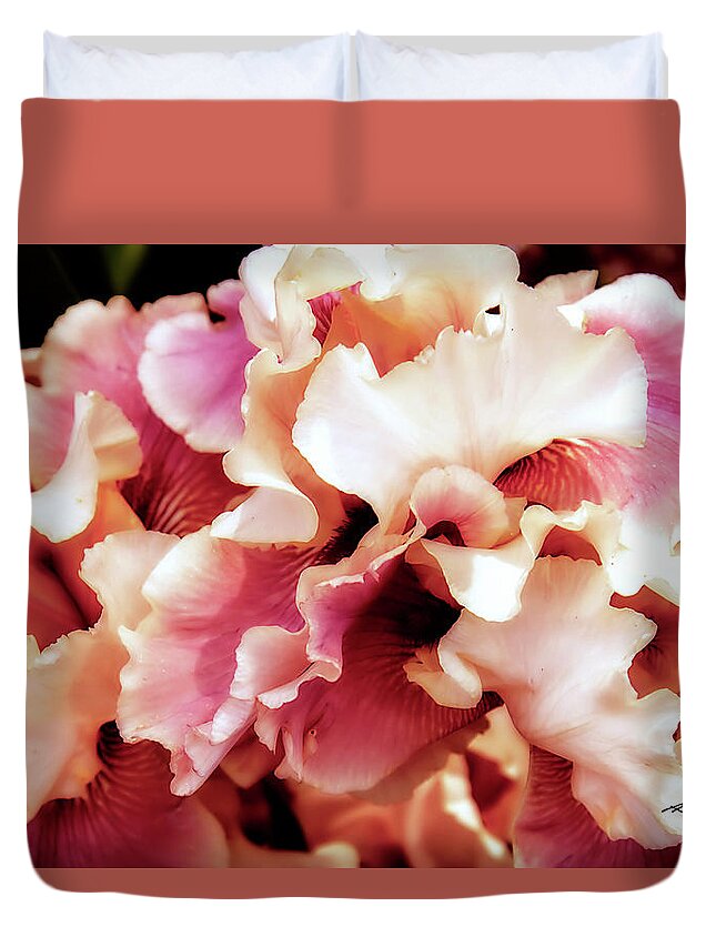 Color Duvet Cover featuring the photograph Iris Profusion #1 by Alan Hausenflock