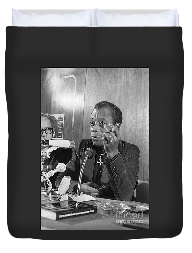 1974 Duvet Cover featuring the photograph James Baldwin #1 by Rob Croes