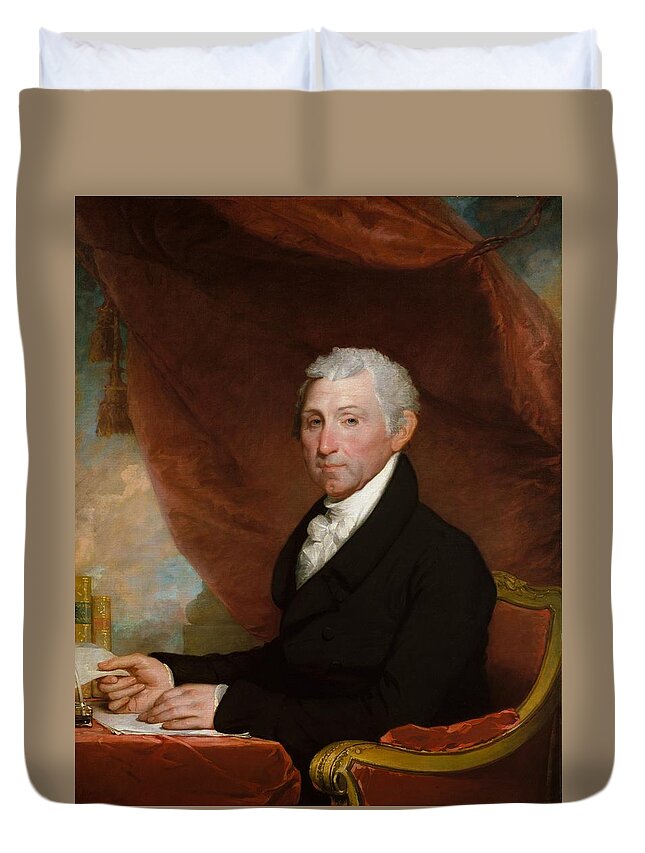 James Monroe Duvet Cover featuring the painting James Monroe 5th President of the United States #1 by Vincent Monozlay
