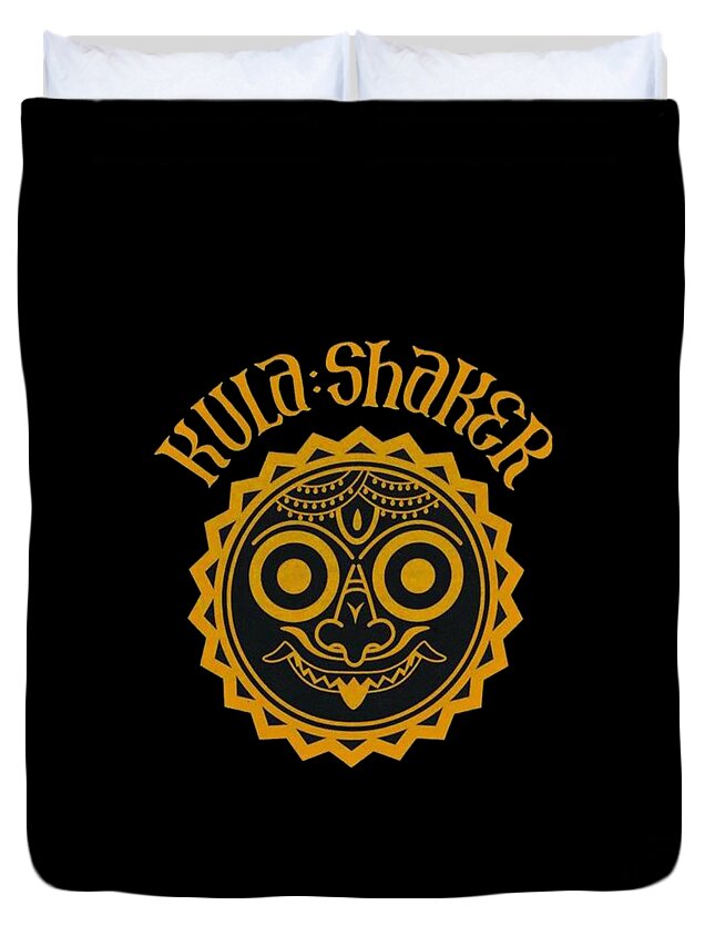 Kula Shaker Duvet Cover featuring the digital art Kula Shaker Band #1 by Orlan Woolbrook