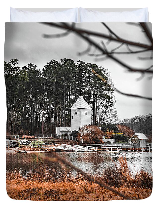 Tree Duvet Cover featuring the photograph Lake Crabtree County Park #1 by Rick Nelson
