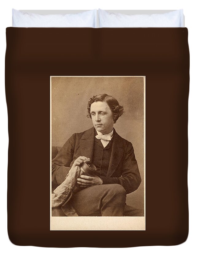 Oscar Gustav Rejlander Duvet Cover featuring the photograph Lewis Carroll #1 by Oscar Gustav Rejlander