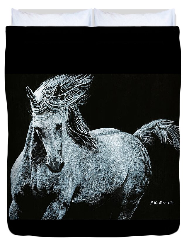 Horse Duvet Cover featuring the painting Majestic #1 by Rachel Emmett