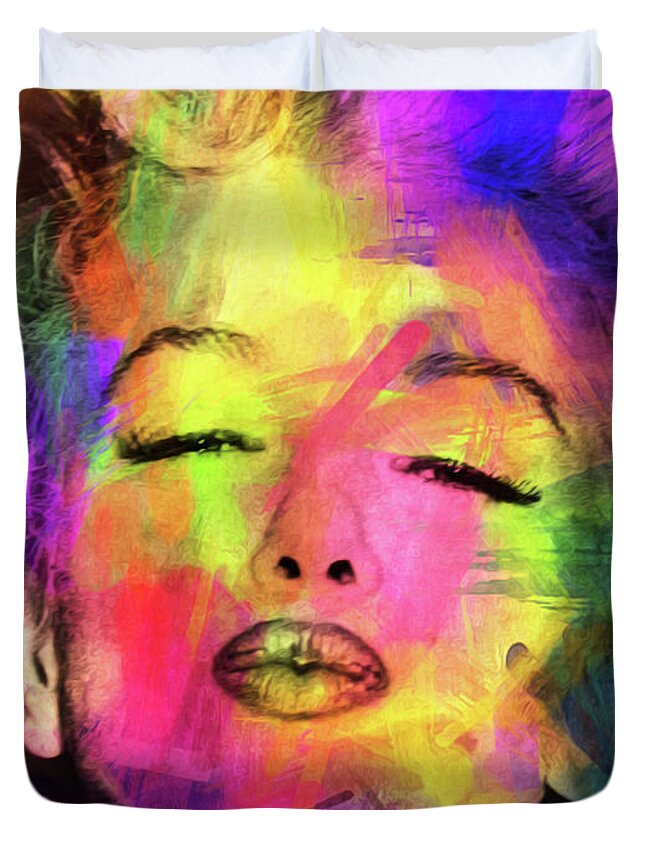 Marilyn Monroe Painting Duvet Cover featuring the painting Marilyn Monroe 10 by Mark Ashkenazi