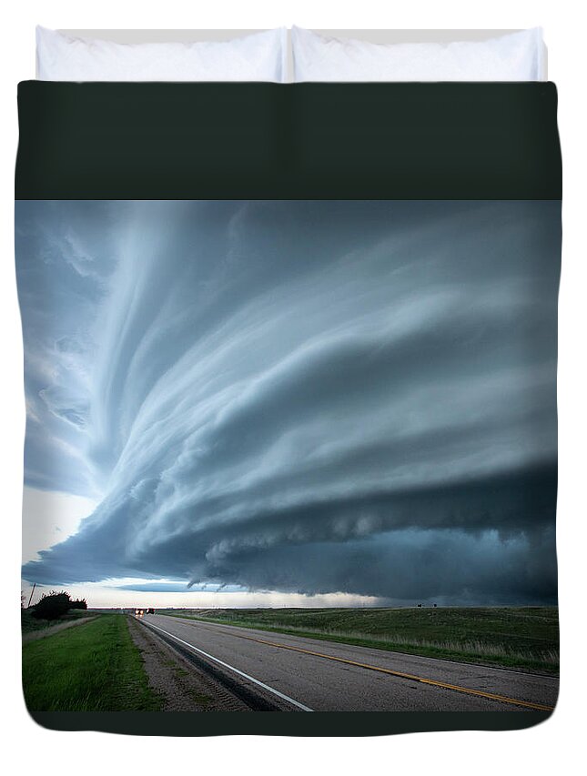 Mesocyclone Duvet Cover featuring the photograph Mesocyclone by Wesley Aston