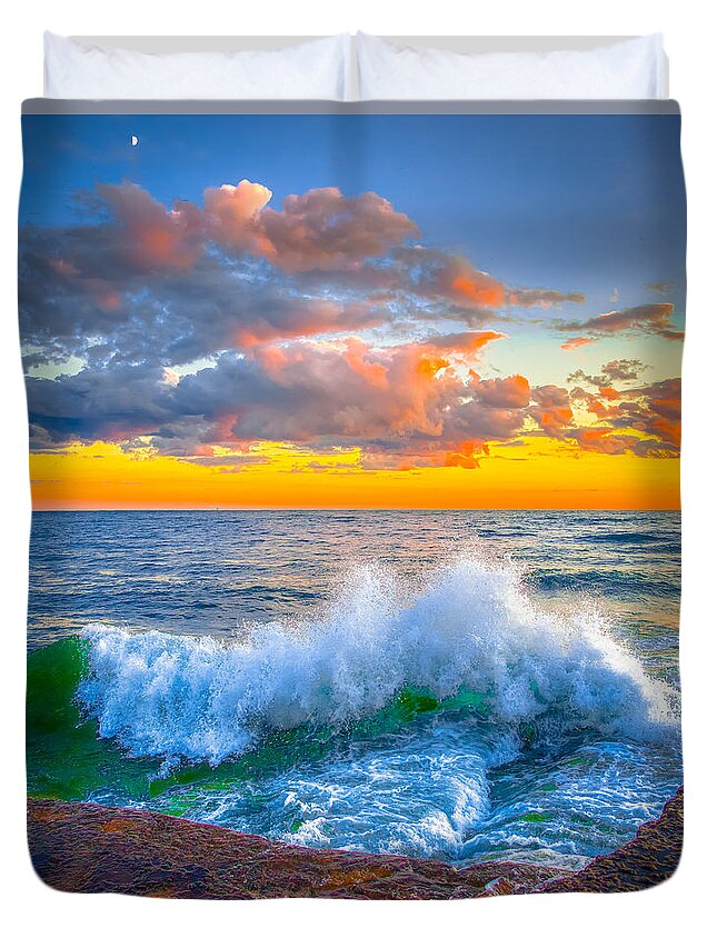 Lake Ontario Duvet Cover featuring the photograph Moonlight #1 by Fred J Lord