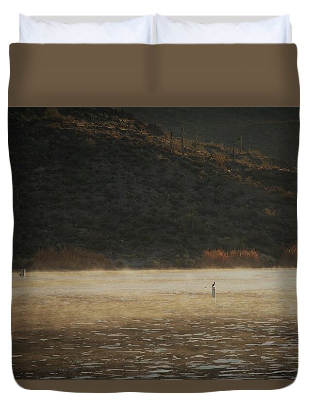 Lake Duvet Cover featuring the photograph Morning #1 by David S Reynolds