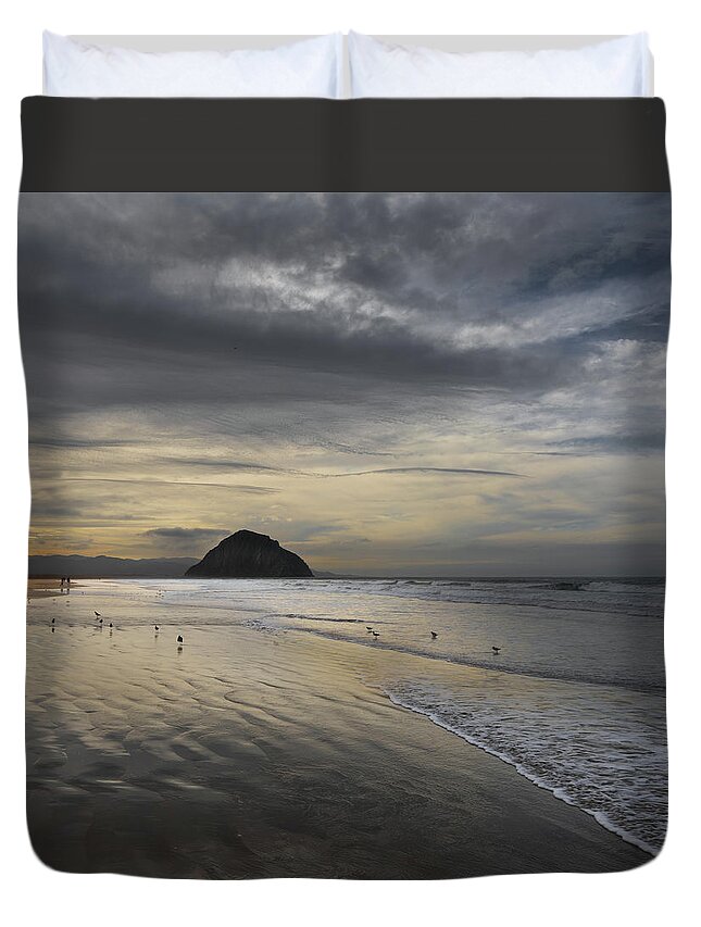  Duvet Cover featuring the photograph Morro Rock #1 by Lars Mikkelsen