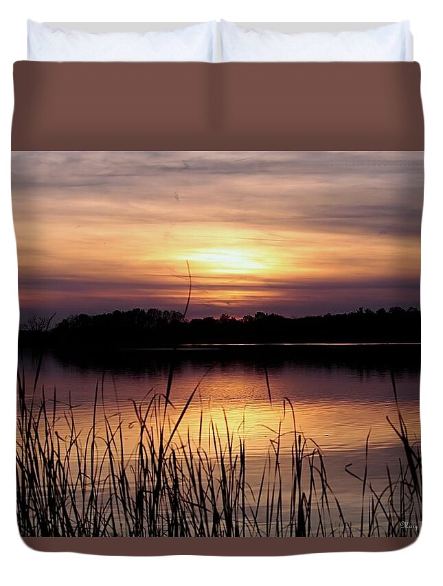 Nature Duvet Cover featuring the photograph November Sunset by Mary Walchuck