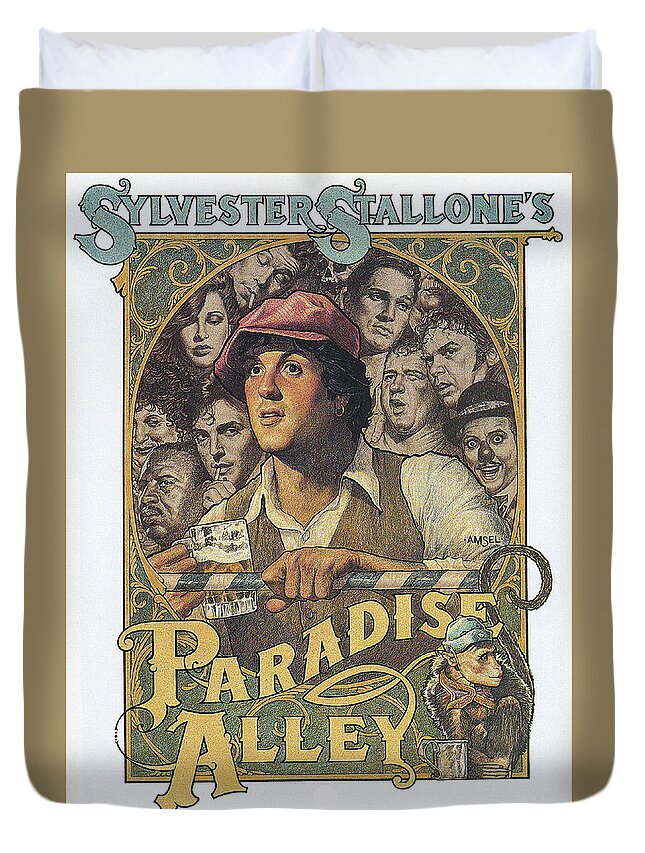 Synopsis Duvet Cover featuring the mixed media ''Paradise Alley'', 1978 - art by Richard Amsel by Movie World Posters