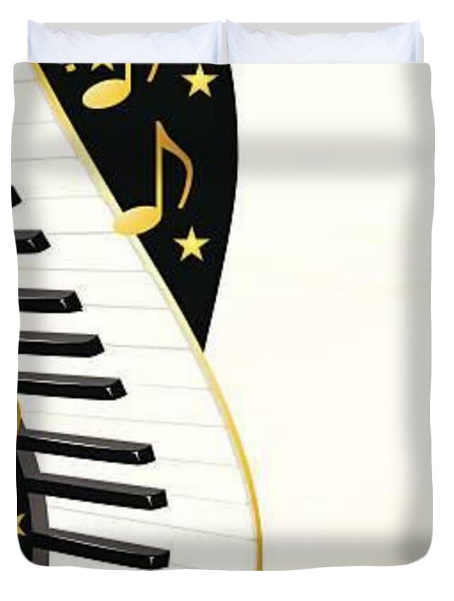 Piano Duvet Cover featuring the digital art Piano #2 by Mopssy Stopsy