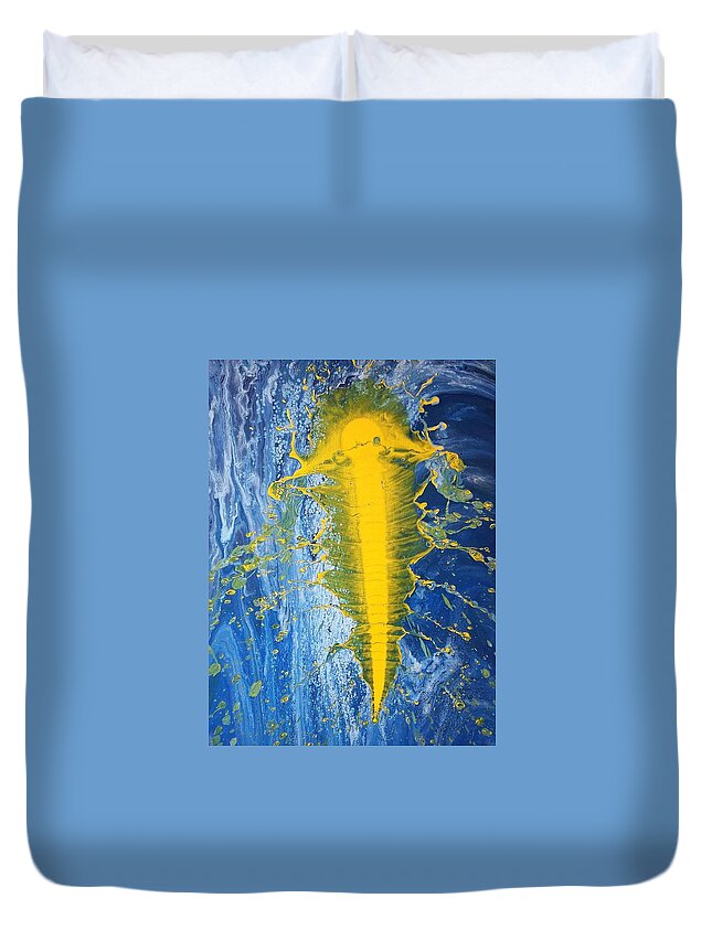  Duvet Cover featuring the painting Pistris #1 by Embrace The Matrix