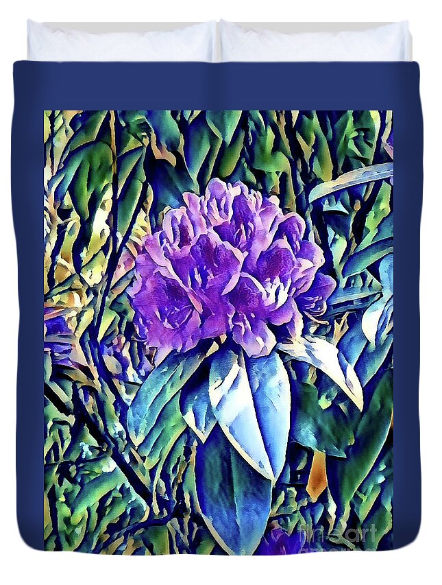 Hydrangea Duvet Cover featuring the digital art Purple Passion by Eileen Kelly