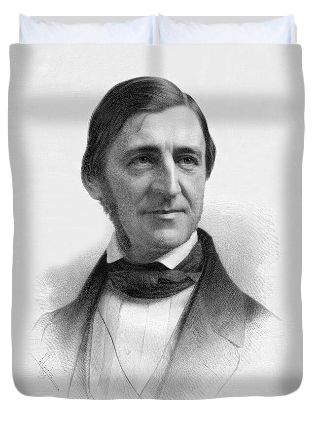 1884 Duvet Cover featuring the photograph Ralph Waldo Emerson #1 by Underwood Archives
