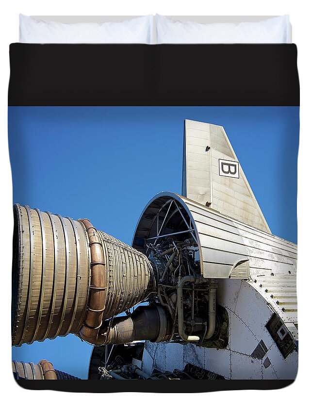 Saturn Duvet Cover featuring the photograph Saturn V Rocket Display #1 by Sean Hannon