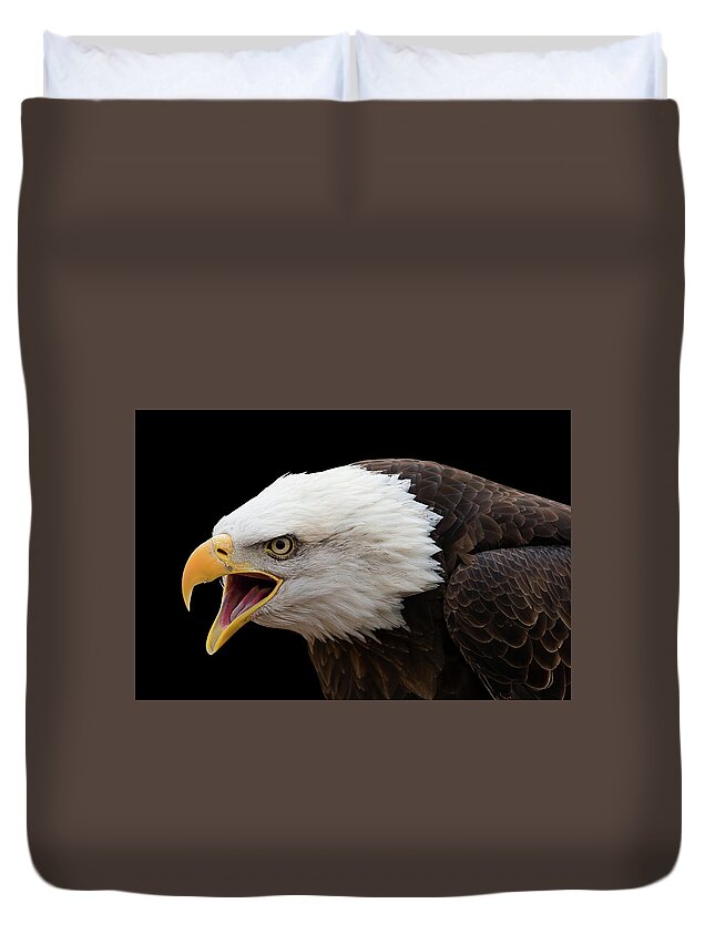 Screaming Eagle Duvet Cover featuring the photograph Screaming Eagle #1 by Randall Allen