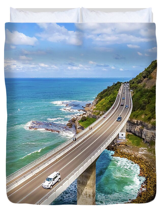 Bridge Duvet Cover featuring the photograph Sea Cliff Bridge No 5 by Andre Petrov