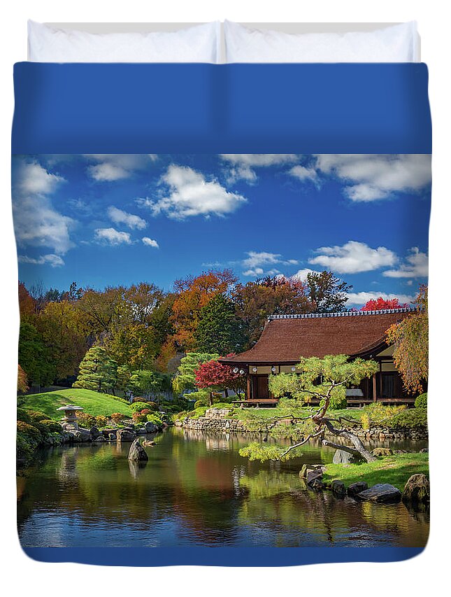 Alluring Images Colorado Duvet Cover featuring the photograph Shofuso Japanese House and Garden #1 by Bridget Calip