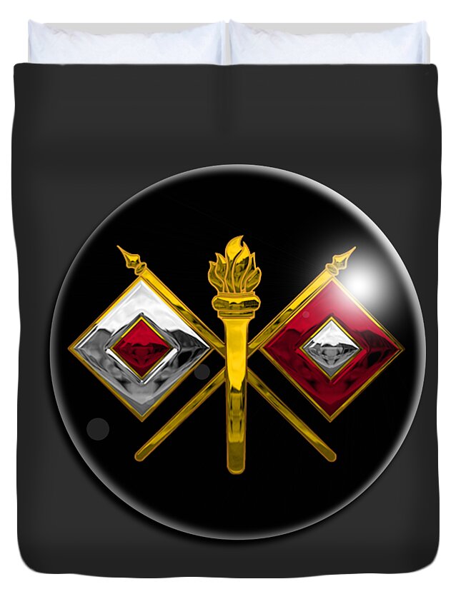 Signal Duvet Cover featuring the digital art Signal Corps #1 by Bill Richards
