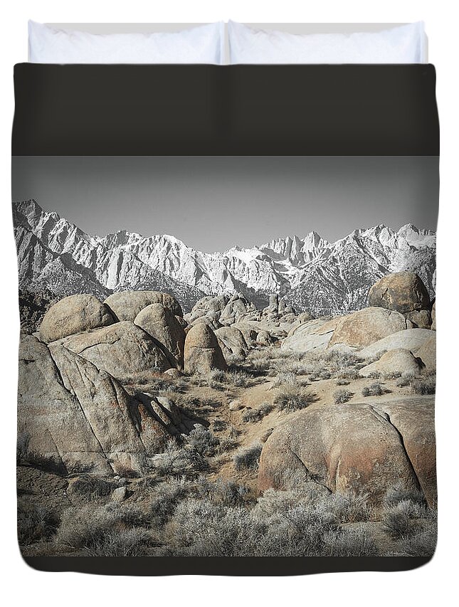Alabama Hills Duvet Cover featuring the photograph Silver Sierra Views 1 #1 by Ryan Weddle