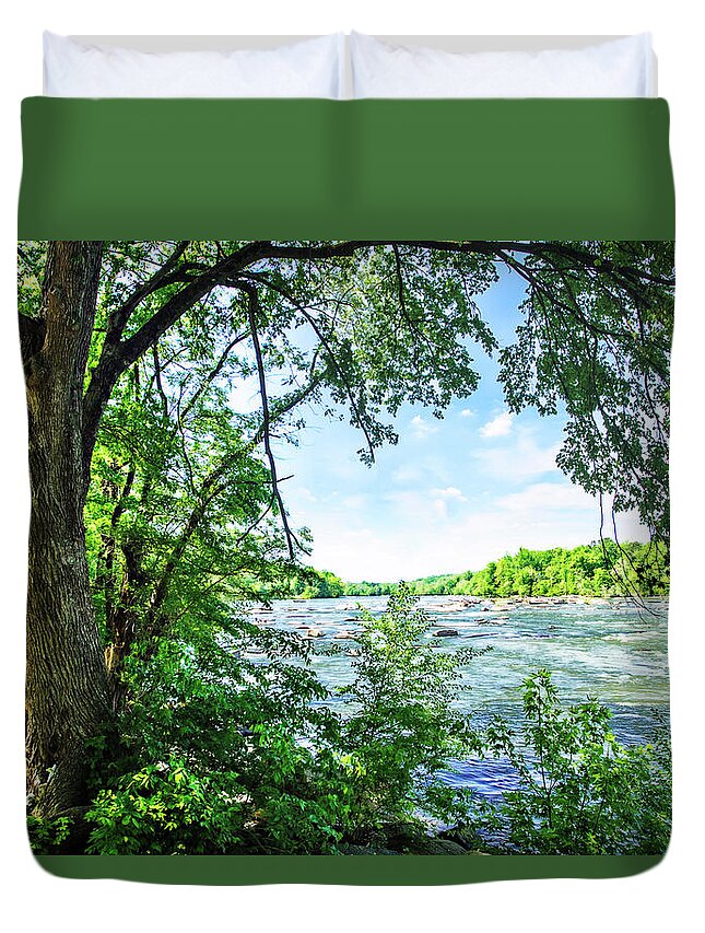 Color Duvet Cover featuring the photograph Spring on the River -7 #1 by Alan Hausenflock