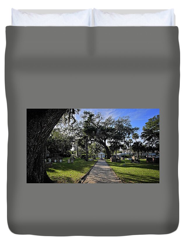 Cemetery Duvet Cover featuring the photograph St. Augustine Cemetery by George Taylor