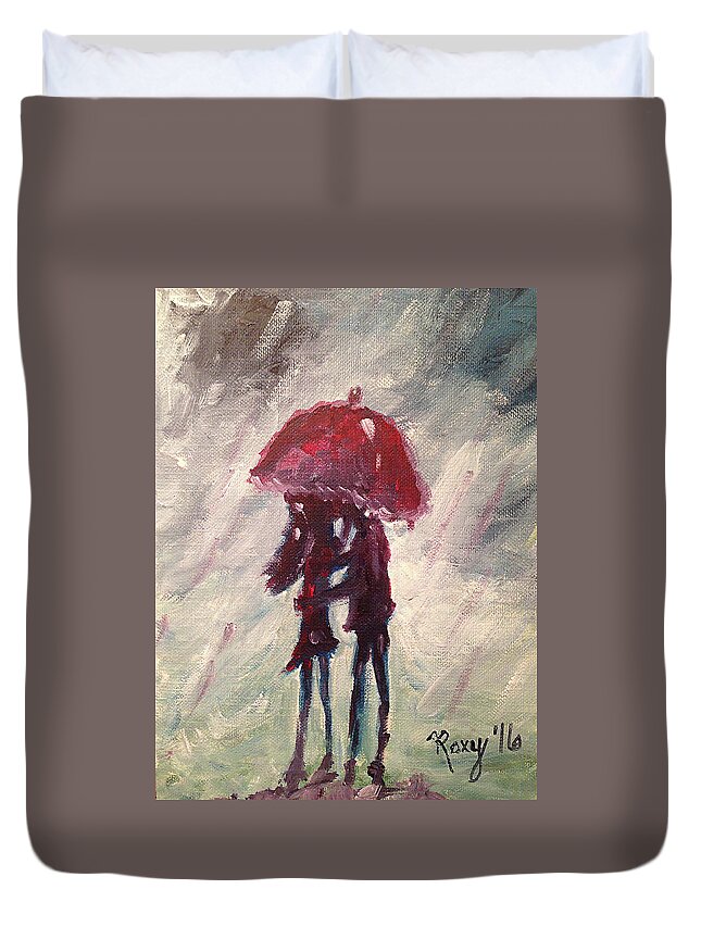 Impressionism Duvet Cover featuring the painting Stolen by Roxy Rich