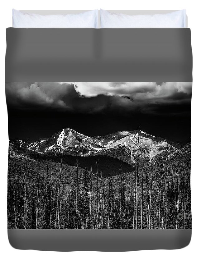 Black And White Landscape Duvet Cover featuring the photograph Stormy Weather #1 by Jim Garrison