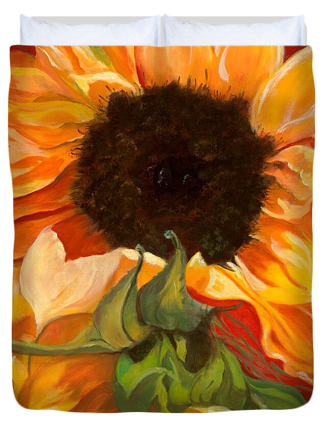 Autumn Duvet Cover featuring the painting Sun Dancer by Juliette Becker
