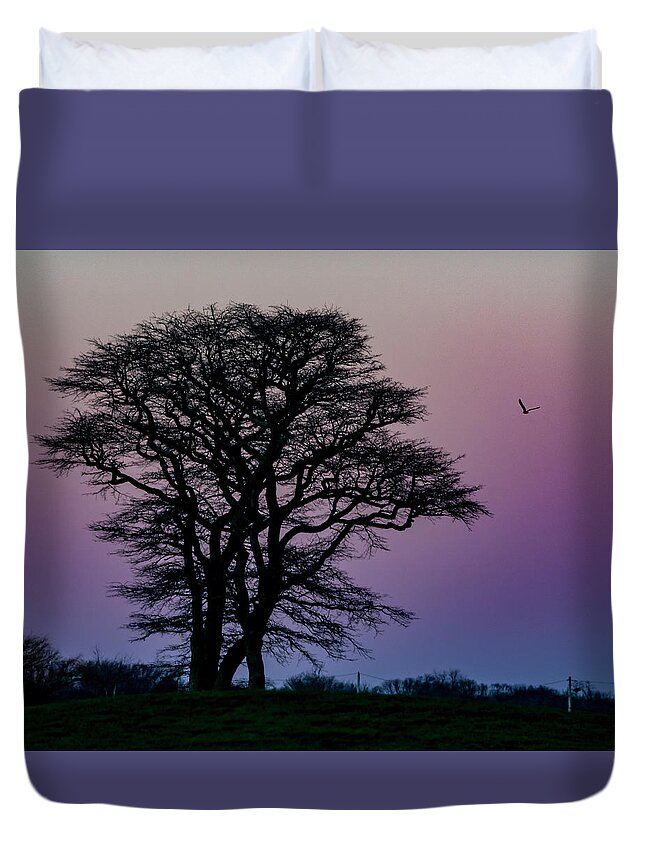 Landscape Duvet Cover featuring the photograph Sundown #1 by Cathy Kovarik