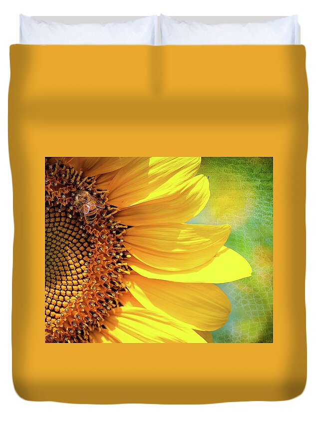 Flowers Duvet Cover featuring the photograph Sunflower #1 by Anna Rumiantseva