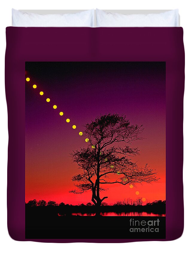 Astronomy Duvet Cover featuring the photograph Sunset #1 by Larry Landolfi