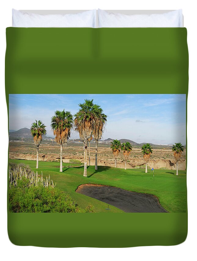 Background Duvet Cover featuring the photograph Tenerife island, Canary islands #1 by Severija Kirilovaite