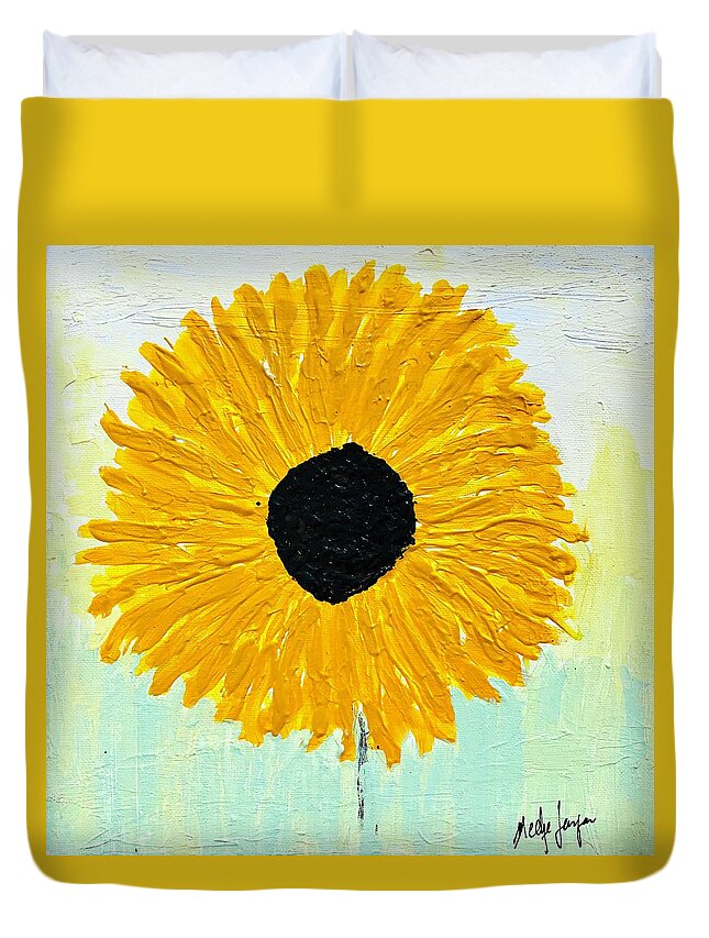Sunflower Duvet Cover featuring the painting The Sunflower #1 by Medge Jaspan