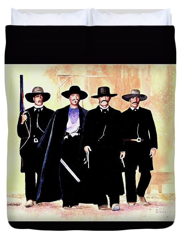  Duvet Cover featuring the painting Tombstone Fire #1 by John Glass