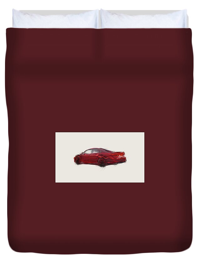 Toyota Duvet Cover featuring the digital art Toyota Avalon TRD Car Drawing #1 by CarsToon Concept